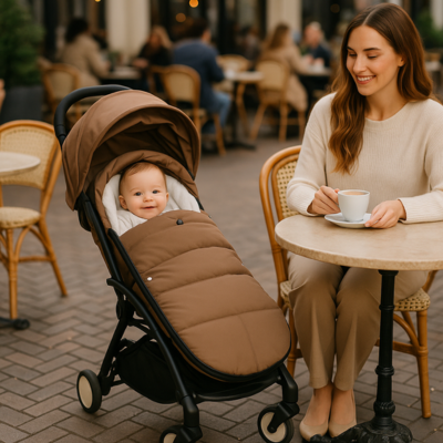 chanceliere poussette pause avec maman