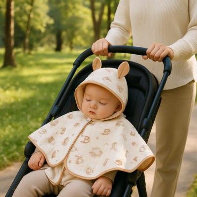 poncho bébé lapichoune promenade dort poussette