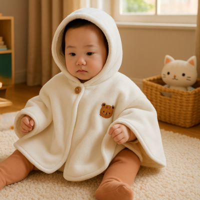 poncho bébé voiture sur enfant assis dans chambre