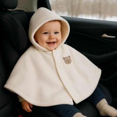 poncho bébé voiture sur garçon dans auto