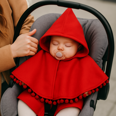poncho voiture bébé endormie dans maxi cosy