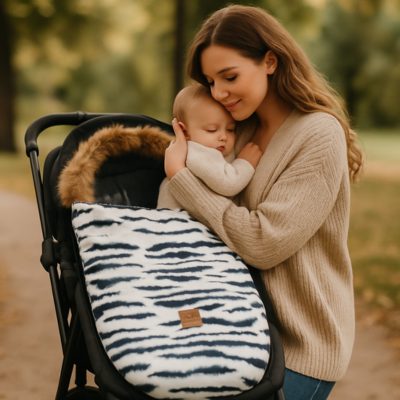 Chancelière bébé zebra sommeil paisible