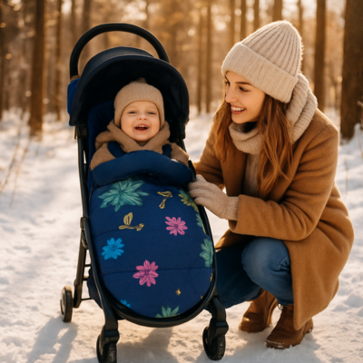 chanceliere pour poussette bébé content maman sourit