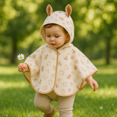 poncho bébé lapichoune premier soleil printanier