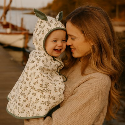 poncho bébé oveline blotti bras maman
