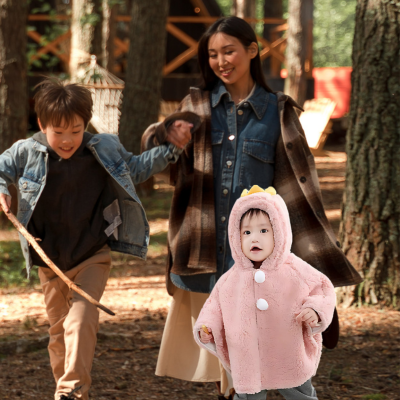 poncho bébé pilou avec capuche