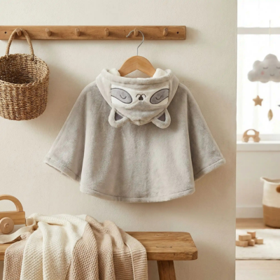 ponchos bebe cape magique raton laveur