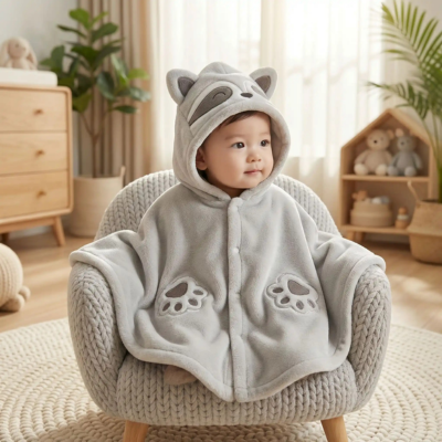 ponchos bebe cape magique tendance gris