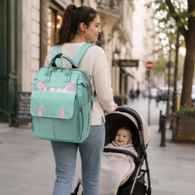 sac à langer ergonomique vert