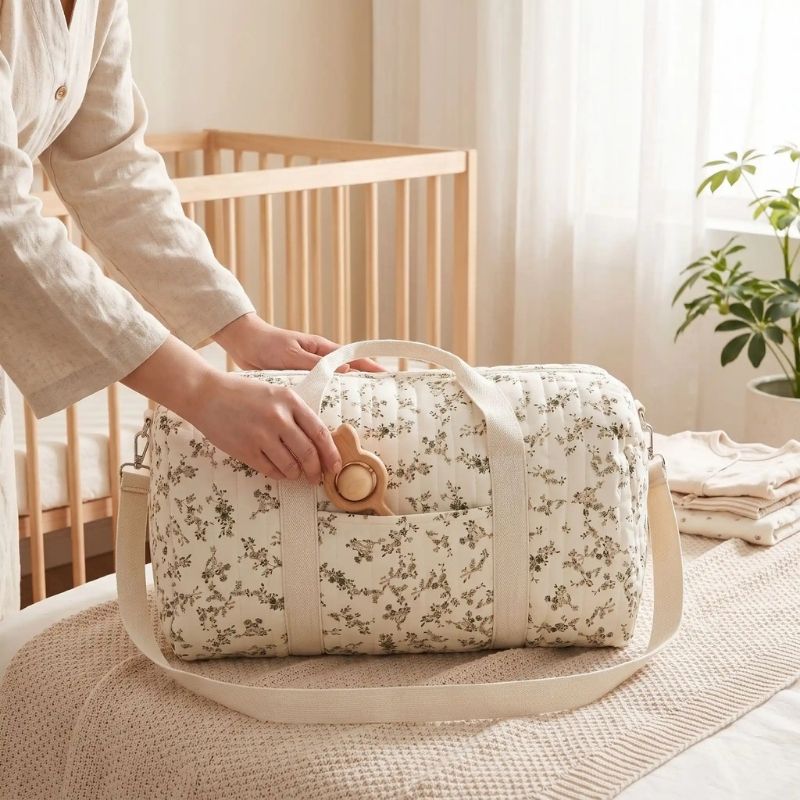 sac a langer floral multipoche