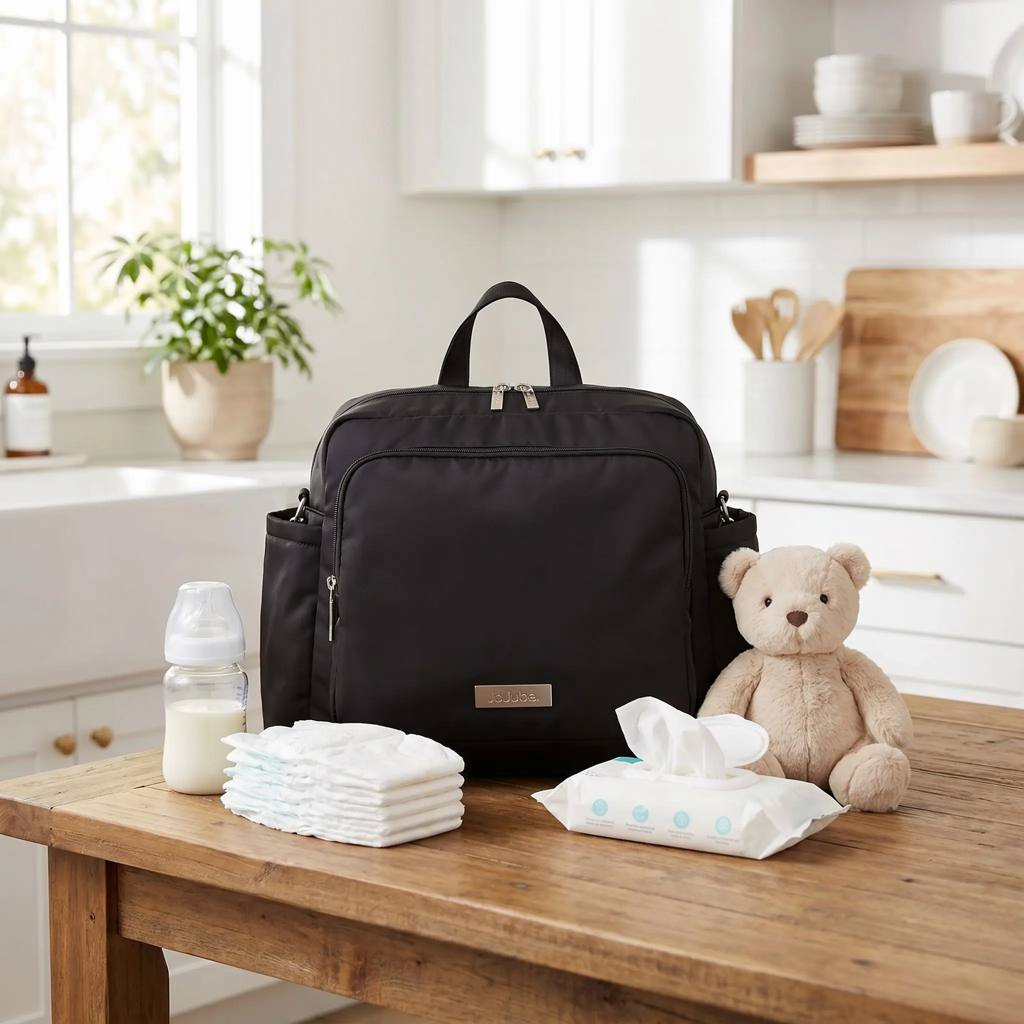 sac à langer multipoches noir