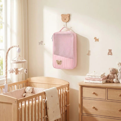 sac a langer rose compact ours brodé